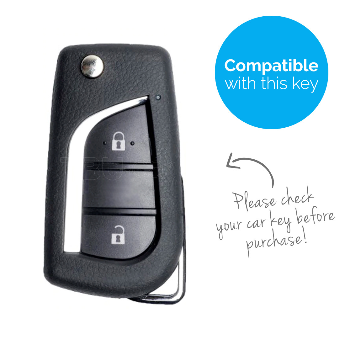 TBU car TBU car Cover chiavi auto compatibile con Toyota - Copertura protettiva - Custodia Protettiva in Silicone - Celeste