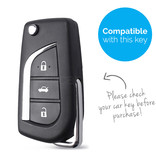 TBU car TBU car Car key cover compatible with Toyota - Silicone Protective Remote Key Shell - FOB Case Cover - Black