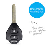 TBU car TBU car Car key cover compatible with Toyota - Silicone Protective Remote Key Shell - FOB Case Cover - Carbon