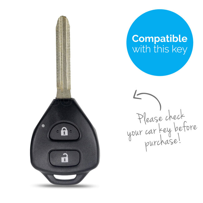 Car key cover compatible with Toyota - Silicone Protective Remote Key Shell - FOB Case Cover - Carbon