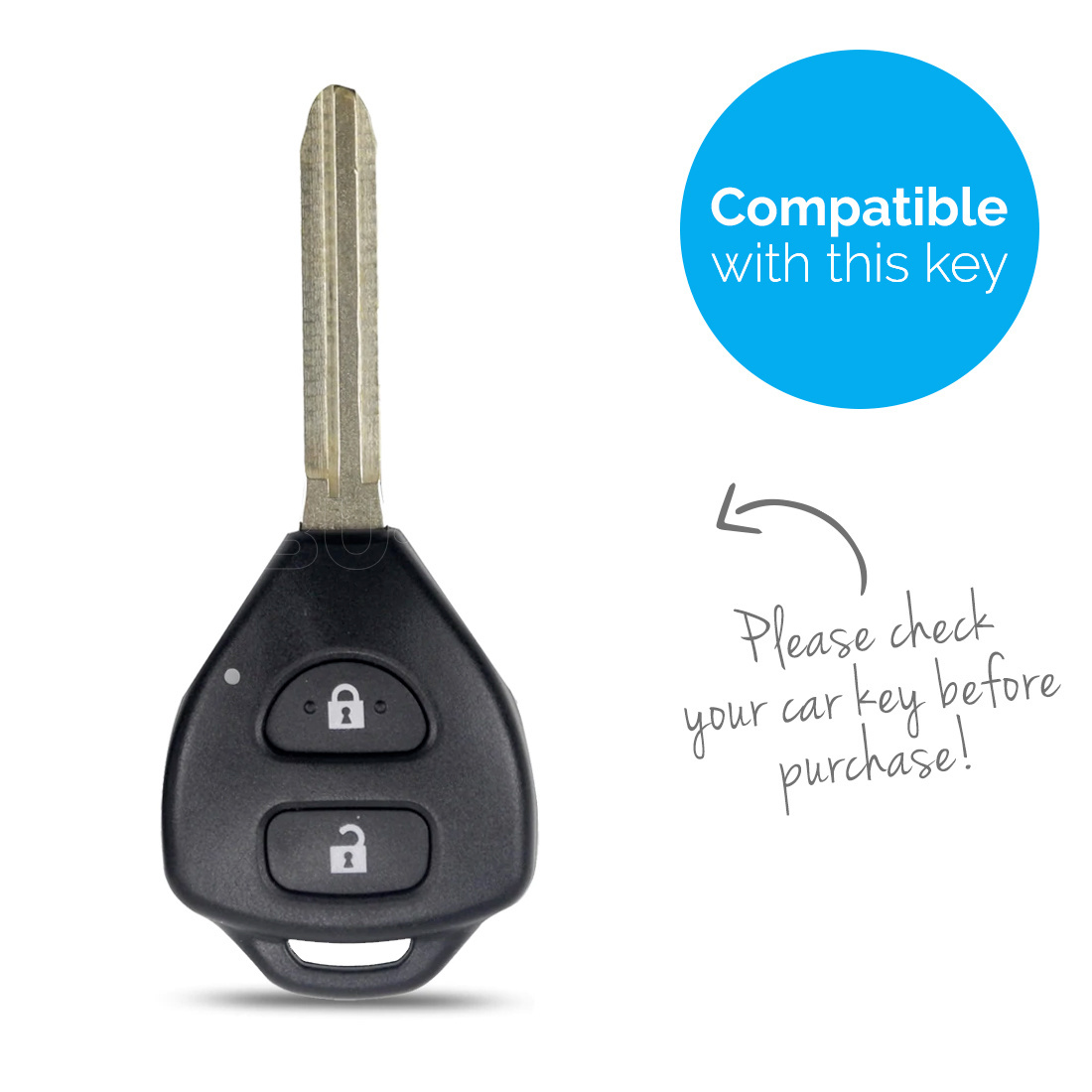 TBU car TBU car Car key cover compatible with Toyota - Silicone Protective Remote Key Shell - FOB Case Cover - Carbon