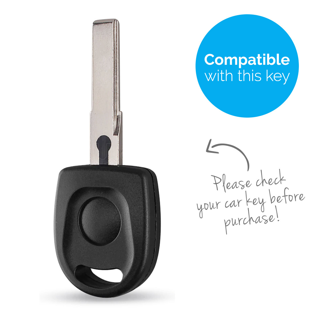 TBU car TBU car Car key cover compatible with VW - Silicone Protective Remote Key Shell - FOB Case Cover - Black