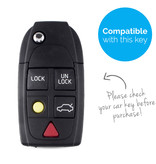 TBU car TBU car Car key cover compatible with Volvo - Silicone Protective Remote Key Shell - FOB Case Cover - Black