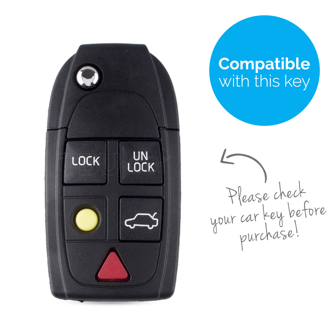 TBU car TBU car Car key cover compatible with Volvo - Silicone Protective Remote Key Shell - FOB Case Cover - Glow in the Dark