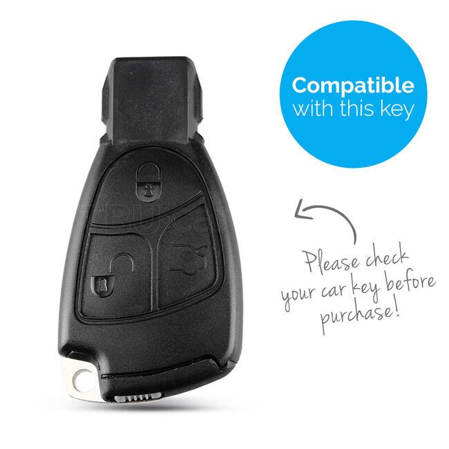 Sleutel cover compatibel met Mercedes - Silicone sleutelhoesje - beschermhoesje autosleutel - Lichtblauw