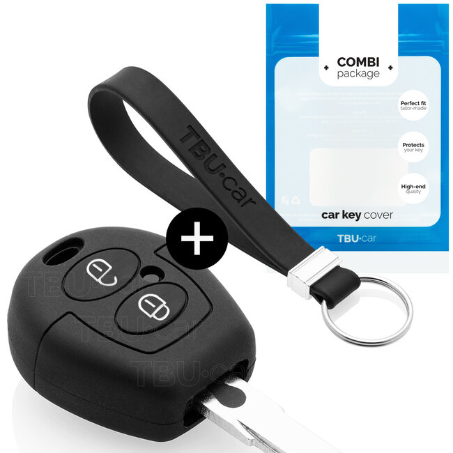 Housse de Protection clé compatible avec Volkswagen - Coque Cover Housse étui en Silicone - Noir