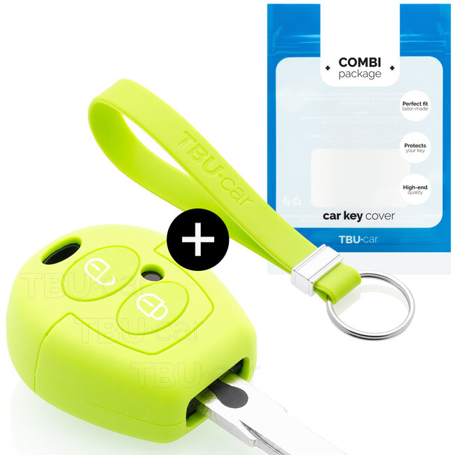 Car key cover compatible with VW - Silicone Protective Remote Key Shell - FOB Case Cover - Lime green