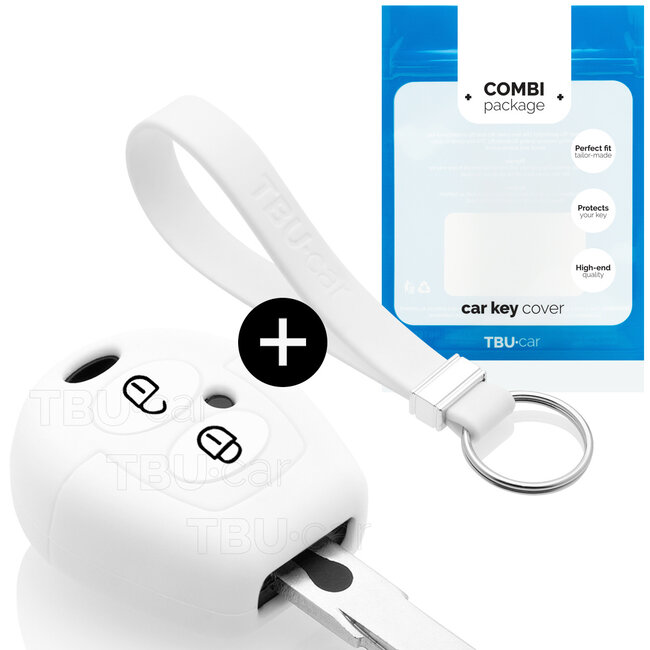 Housse de Protection clé compatible avec Volkswagen - Coque Cover Housse étui en Silicone - Blanc