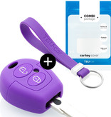 TBU car TBU car Car key cover compatible with VW - Silicone Protective Remote Key Shell - FOB Case Cover - Purple