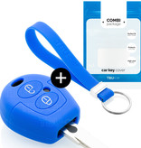 TBU car TBU car Car key cover compatible with Seat - Silicone Protective Remote Key Shell - FOB Case Cover - Blue