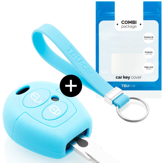 Funda Carcasa llave compatible con Seat - Funda de Silicona - Cover de Llave Coche - Azul claro