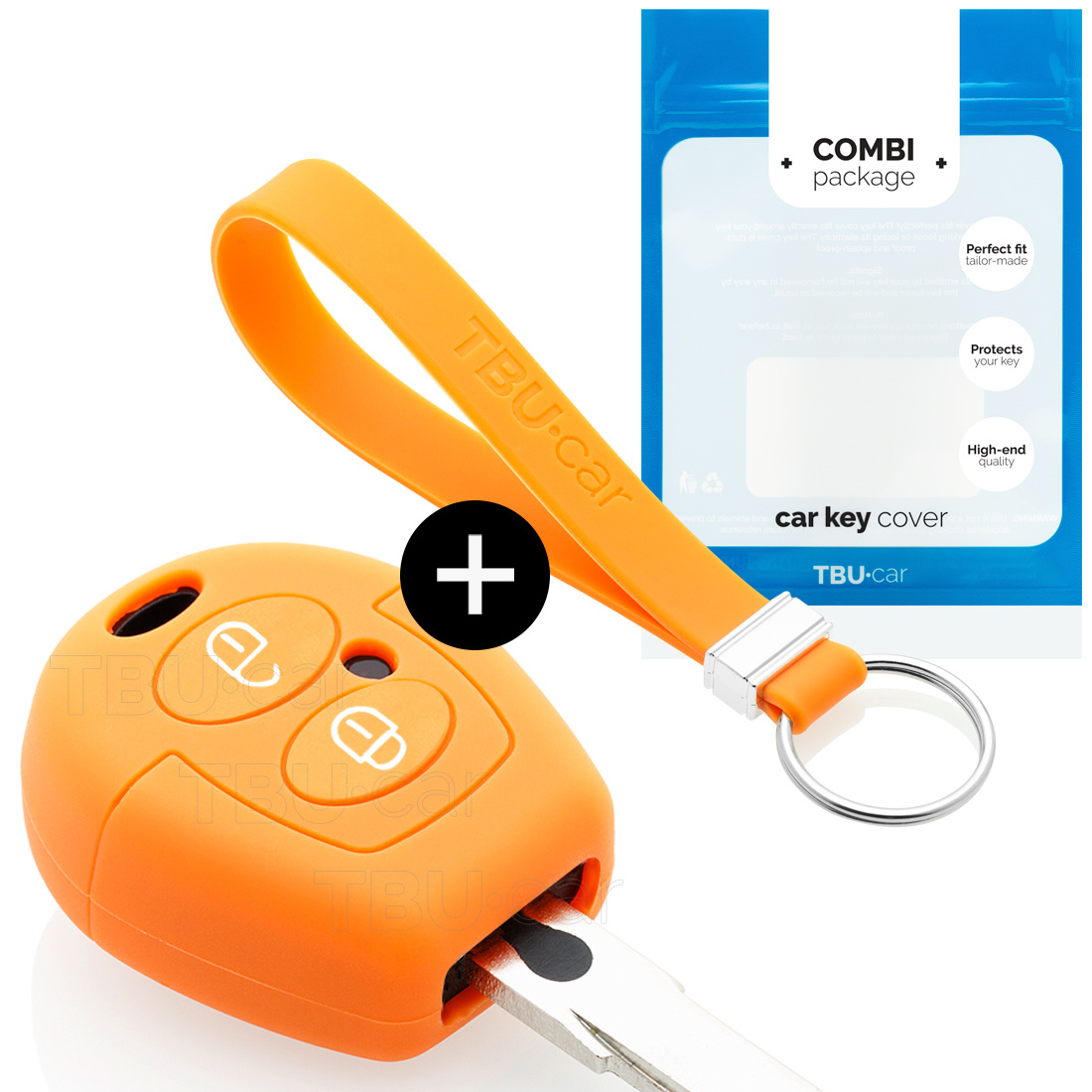 TBU car TBU car Car key cover compatible with Seat - Silicone Protective Remote Key Shell - FOB Case Cover - Orange