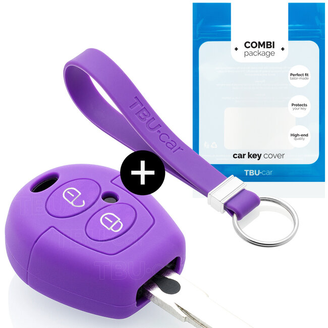 Car key cover compatible with Skoda - Silicone Protective Remote Key Shell - FOB Case Cover - Purple