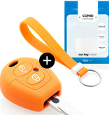 TBU car TBU car Autoschlüssel Hülle kompatibel mit Skoda 2 Tasten - Schutzhülle aus Silikon - Auto Schlüsselhülle Cover in Orange