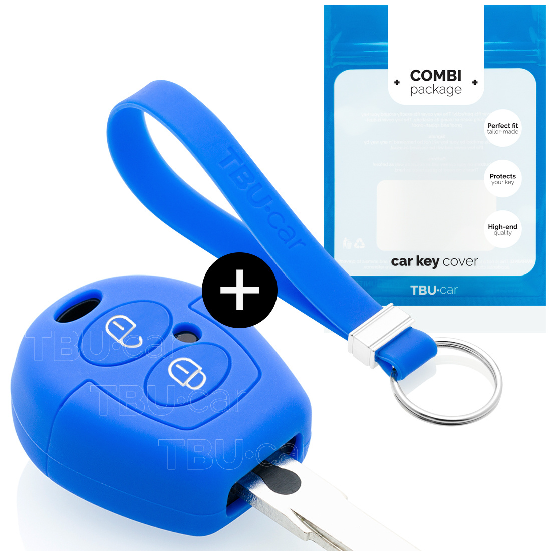 TBU car TBU car Autoschlüssel Hülle kompatibel mit Skoda 2 Tasten - Schutzhülle aus Silikon - Auto Schlüsselhülle Cover in Blau