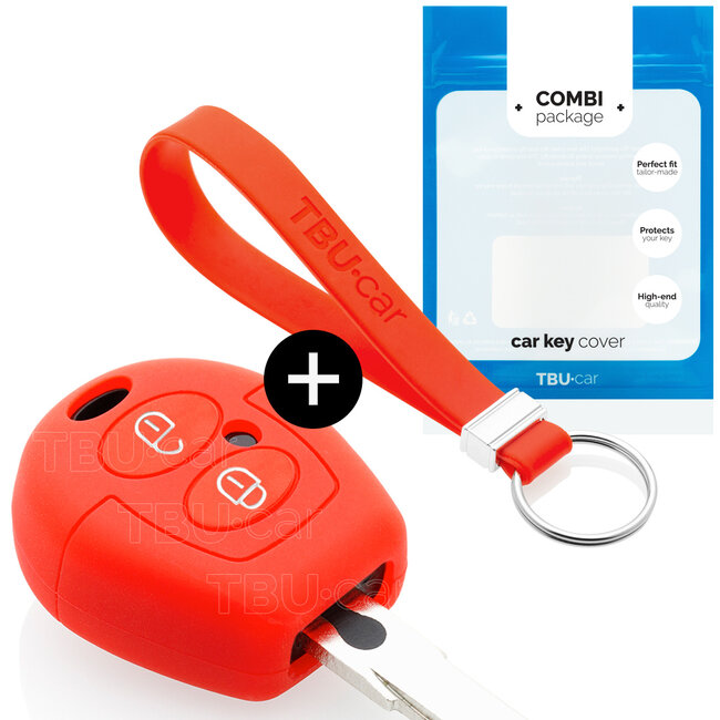 Housse de Protection clé compatible avec Skoda - Coque Cover Housse étui en Silicone - Rouge