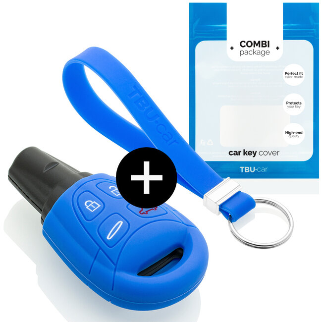 Car key cover compatible with Saab - Silicone Protective Remote Key Shell - FOB Case Cover - Blue
