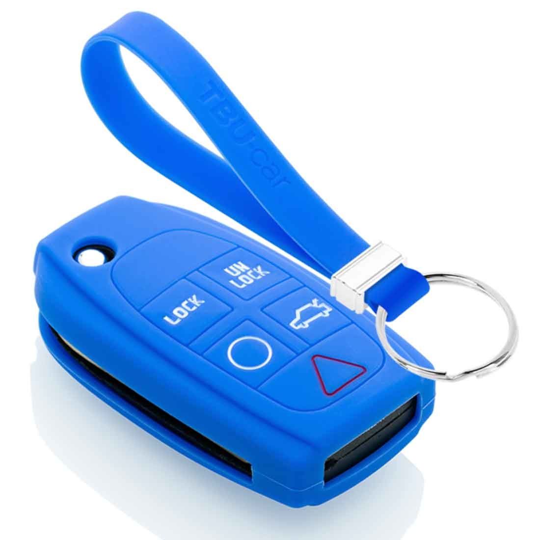TBU car TBU car Car key cover compatible with Volvo - Silicone Protective Remote Key Shell - FOB Case Cover - Blue