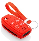 TBU car TBU car Funda Carcasa llave compatible con Volvo - Funda de Silicona - Cover de Llave Coche - Rojo