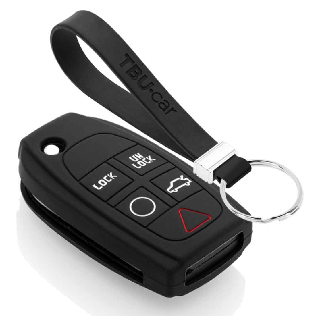 TBU car TBU car Autoschlüssel Hülle kompatibel mit Volvo 5 Tasten - Schutzhülle aus Silikon - Auto Schlüsselhülle Cover in Schwarz