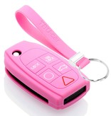 TBU car TBU car Autoschlüssel Hülle kompatibel mit Volvo 5 Tasten - Schutzhülle aus Silikon - Auto Schlüsselhülle Cover in Rosa