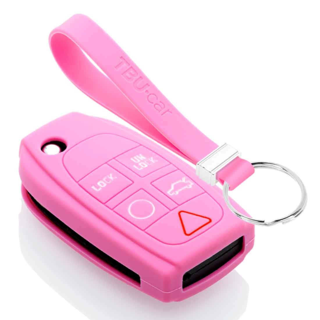 TBU car TBU car Housse de Protection clé compatible avec Volvo - Coque Cover Housse étui en Silicone - Rose