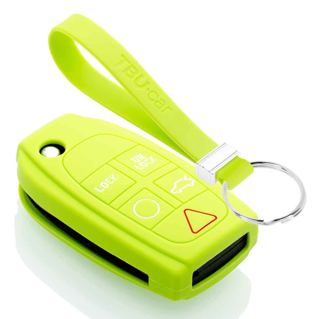 TBU car TBU car Housse de Protection clé compatible avec Volvo - Coque Cover Housse étui en Silicone - Citron vert