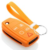 TBU car TBU car Autoschlüssel Hülle kompatibel mit Volvo 5 Tasten - Schutzhülle aus Silikon - Auto Schlüsselhülle Cover in Orange