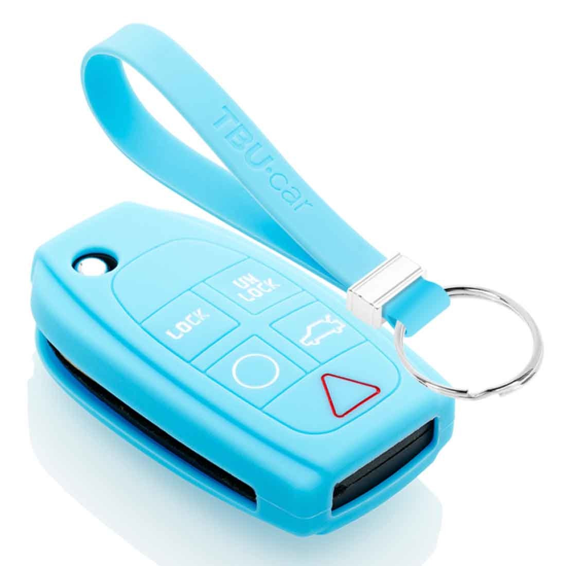 TBU car TBU car Car key cover compatible with Volvo - Silicone Protective Remote Key Shell - FOB Case Cover - Light Blue
