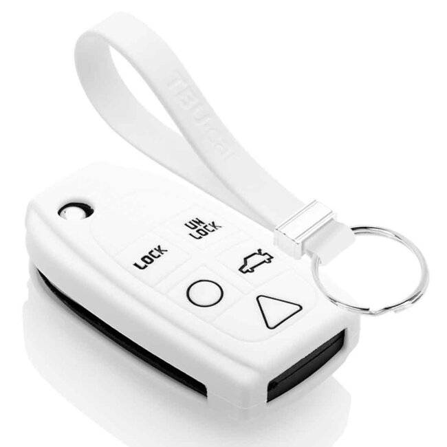 Housse de Protection clé compatible avec Volvo - Coque Cover Housse étui en Silicone - Blanc