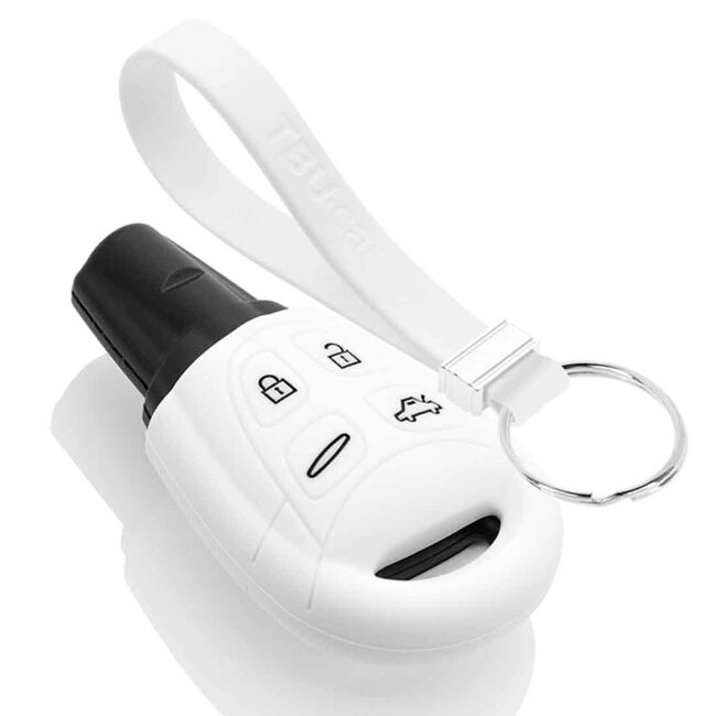 TBU car Cover chiavi auto compatibile con Saab - Copertura protettiva - Custodia Protettiva in Silicone - Bianco