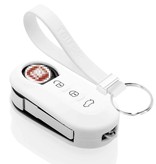 TBU car TBU car Funda Carcasa llave compatible con Fiat - Funda de Silicona - Cover de Llave Coche - Blanco