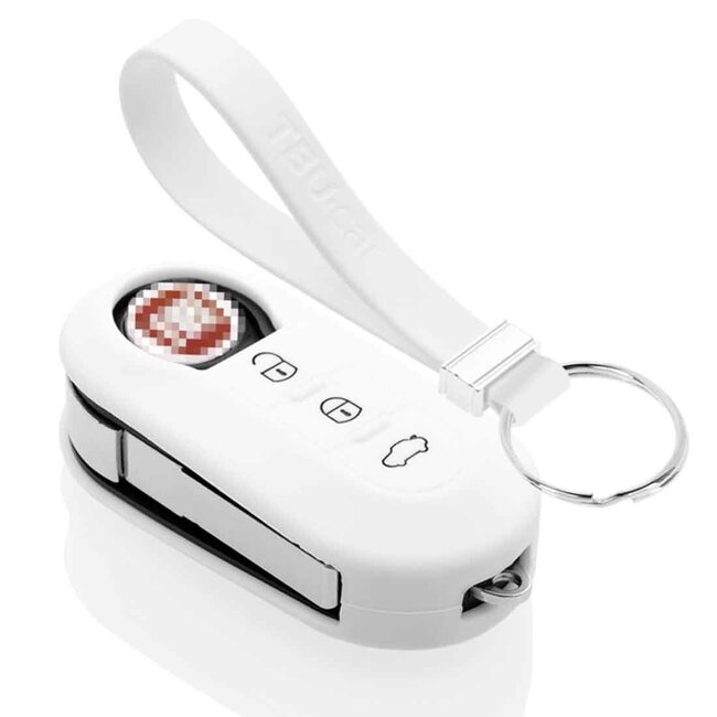 Capa para chave do carro compatível com Fiat - Capa Protetora de Chave Remota de Silicone - Tampa Remota FOB - Branco