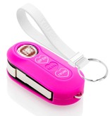 TBU car TBU car Cover chiavi auto compatibile con Fiat - Copertura protettiva - Custodia Protettiva in Silicone - Neon Rosa (Cuori)