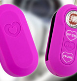 TBU car Fiat Capa Silicone Chave do carro - Capa protetora - Tampa remota FOB - Neon Rosa (Hearts)