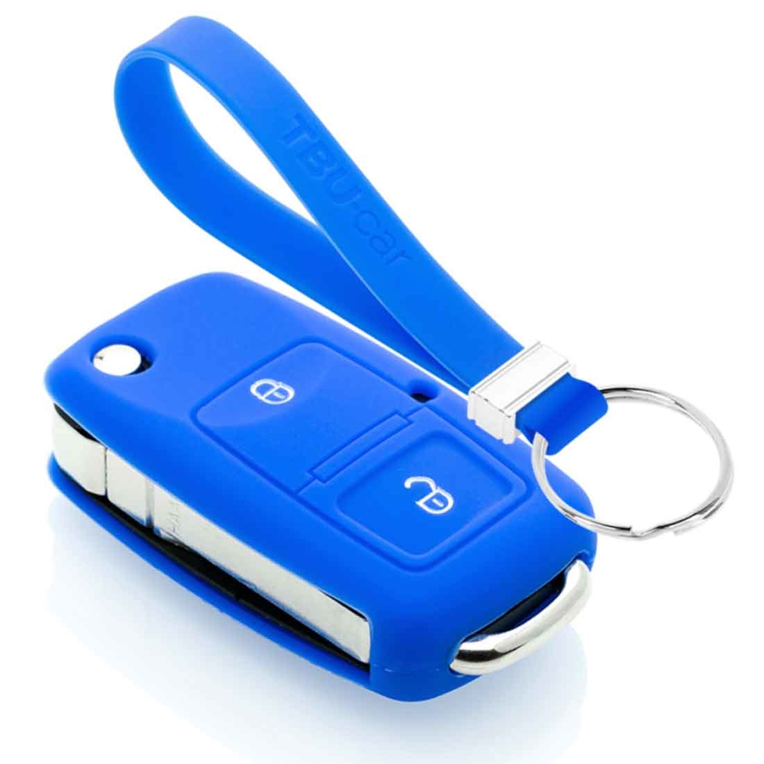 TBU car TBU car Autoschlüssel Hülle kompatibel mit Skoda 2 Tasten - Schutzhülle aus Silikon - Auto Schlüsselhülle Cover in Blau