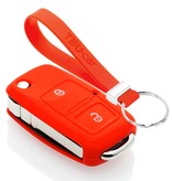 TBU car TBU car Car key cover compatible with VW - Silicone Protective Remote Key Shell - FOB Case Cover - Red