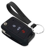 TBU car TBU car Car key cover compatible with Seat - Silicone Protective Remote Key Shell - FOB Case Cover - Black