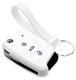 TBU car TBU car Autoschlüssel Hülle kompatibel mit Seat 3 Tasten - Schutzhülle aus Silikon - Auto Schlüsselhülle Cover in Weiß