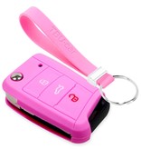 TBU car TBU car Sleutel cover compatibel met Skoda - Silicone sleutelhoesje - beschermhoesje autosleutel - Roze