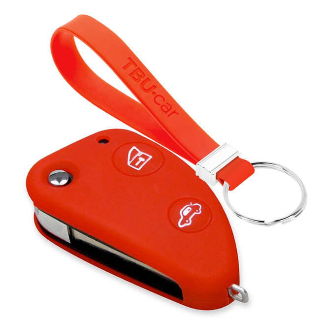 TBU car Autoschlüssel Hülle kompatibel mit Alfa Romeo 2 Tasten - Schutzhülle aus Silikon - Auto Schlüsselhülle Cover in Rot