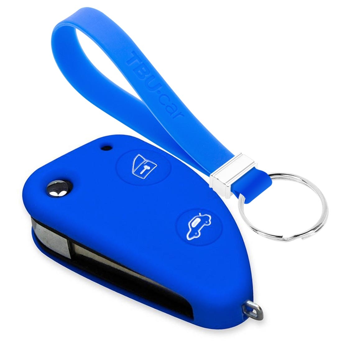 TBU car TBU car Car key cover compatible with Alfa Romeo - Silicone Protective Remote Key Shell - FOB Case Cover - Blue