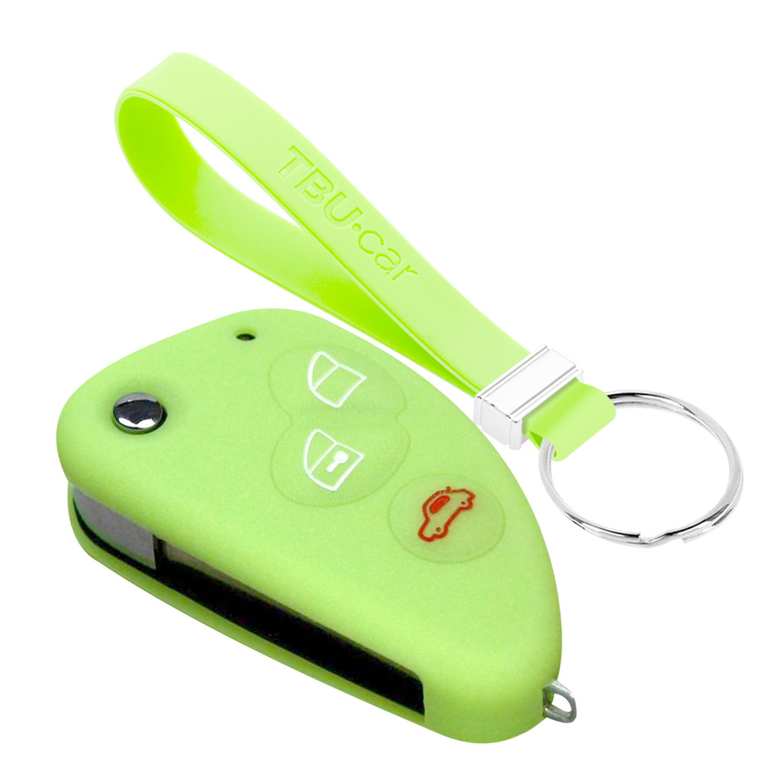 TBU car TBU car Funda Carcasa llave compatible con Alfa Romeo - Funda de Silicona - Cover de Llave Coche - Glow in the Dark