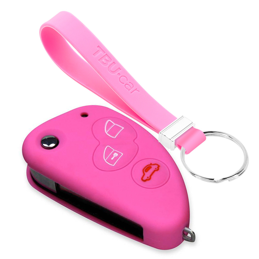 TBU car TBU car Housse de Protection clé compatible avec Alfa Romeo - Coque Cover Housse étui en Silicone - Rose