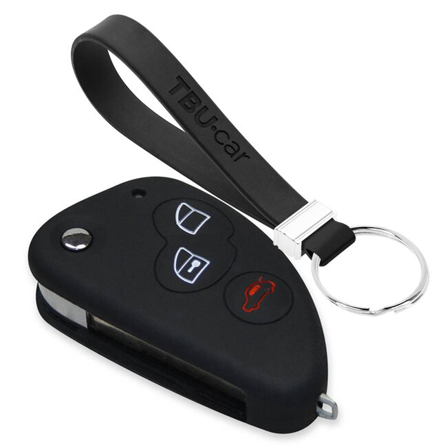 Sleutel cover compatibel met Alfa Romeo - Silicone sleutelhoesje - beschermhoesje autosleutel - Zwart