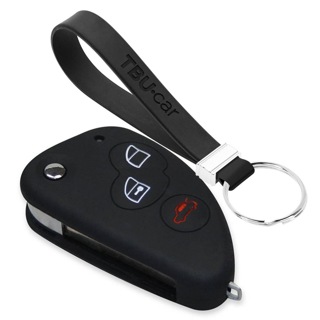 TBU car TBU car Car key cover compatible with Alfa Romeo - Silicone Protective Remote Key Shell - FOB Case Cover - Black