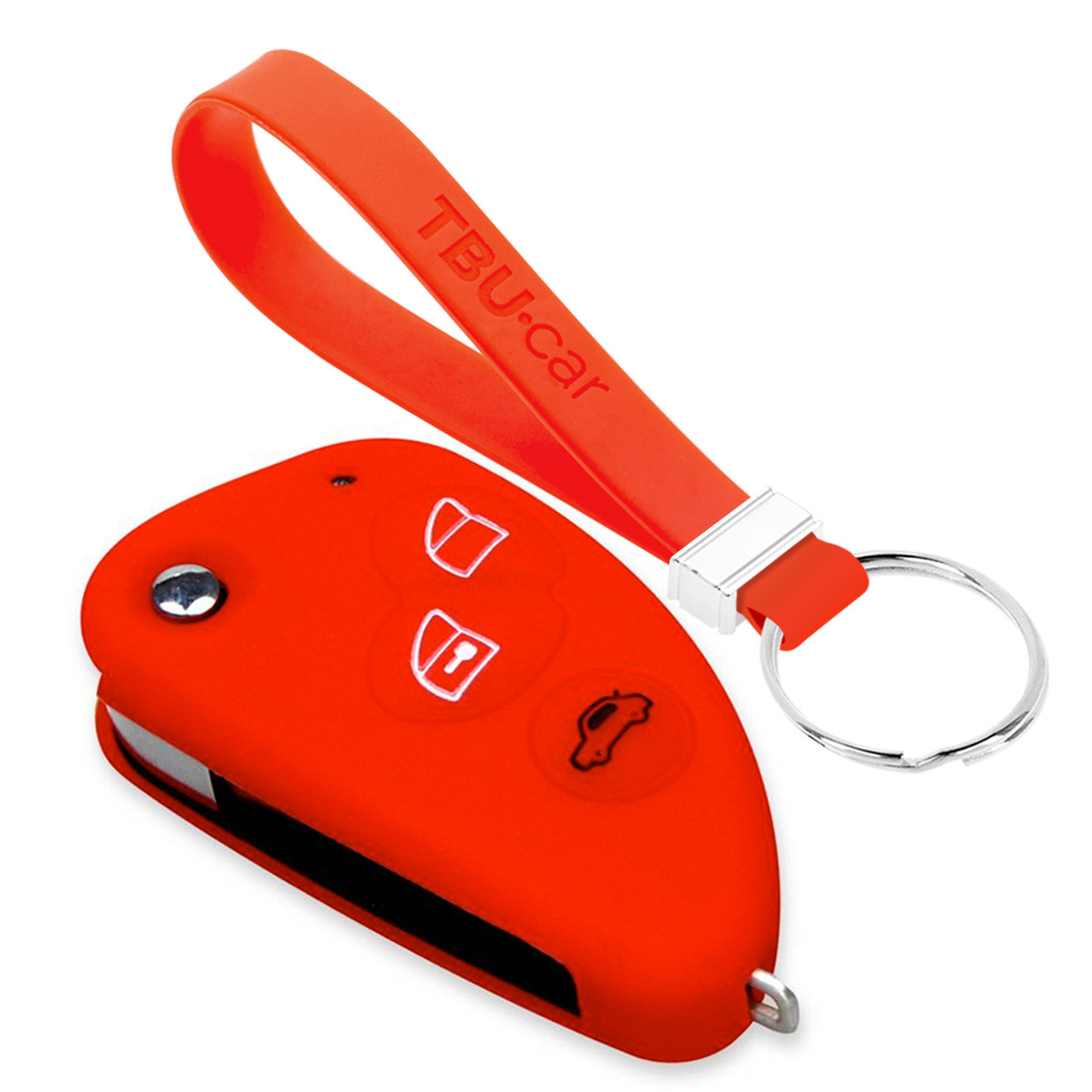 TBU car TBU car Car key cover compatible with Alfa Romeo - Silicone Protective Remote Key Shell - FOB Case Cover - Red