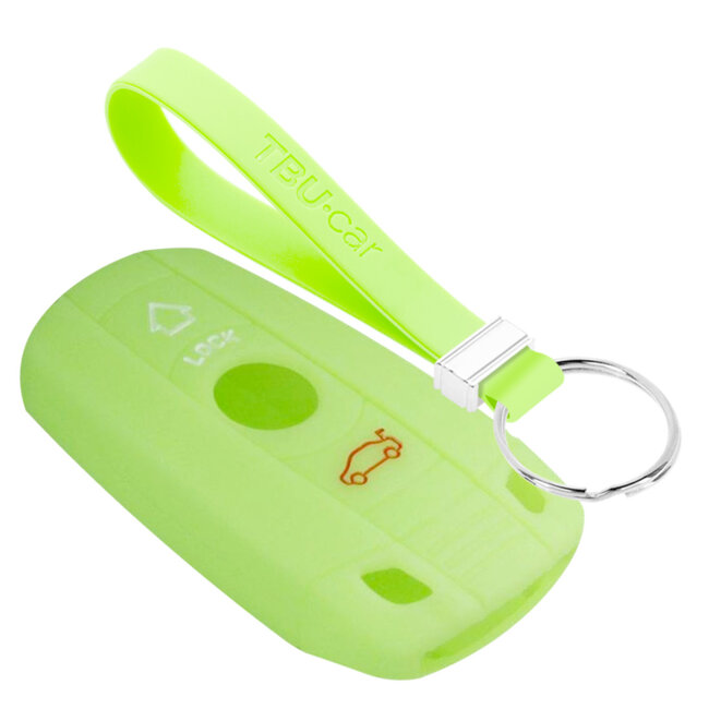 TBU car Car key cover compatible with BMW - Silicone Protective Remote Key Shell - FOB Case Cover - Glow in the Dark