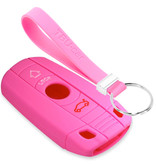 TBU car TBU car Car key cover compatible with BMW - Silicone Protective Remote Key Shell - FOB Case Cover - Pink