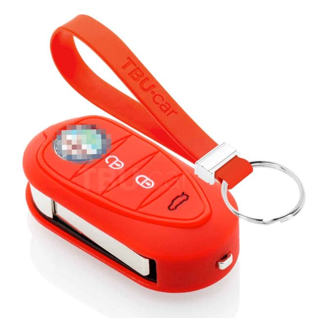 Funda Carcasa llave compatible con Alfa Romeo - Funda de Silicona - Cover de Llave Coche - Rojo